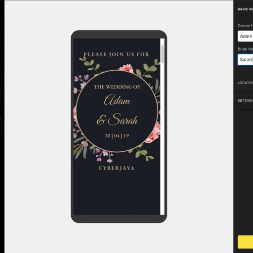 A floral invitation created with 5invite