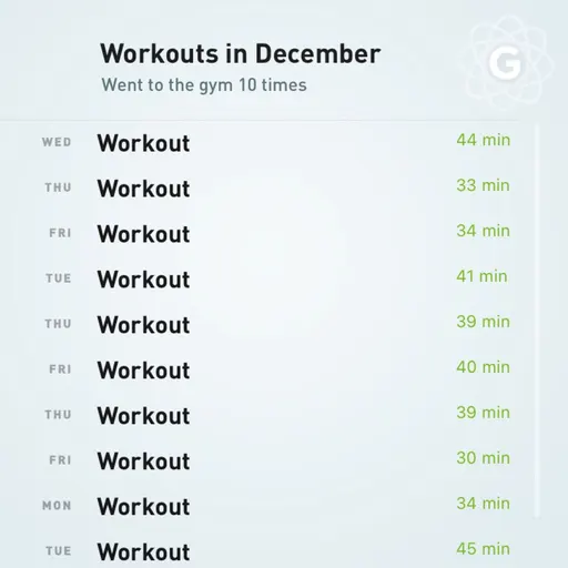 Exercise activity tracked in Gyroscope